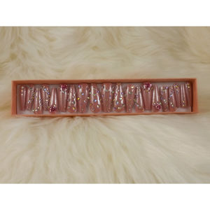 pink press on nails